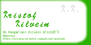 kristof kilvein business card